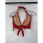 J.Crew Women's Red DD Halter Tie-Back Bikini Swim Top Mesh Size S Pool NEW Pool Photo 1