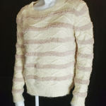 Fate Cream & Tan Striped Sweater (S) Tan Photo 0