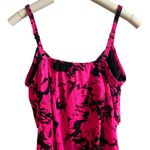 Aqua Green  Women's Plus Size Pink Tropical Floral Tankini Top - Size 1X - NWT Photo 2