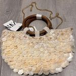 ZARA Faux Mother of Pearl Appliqué Bag Purse Crossbody Bohemian Wedding TikTok Photo 3