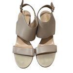 Seychelles Chunky Heel Platform Sandals Leather Tan Cream Size 9.5 Photo 3
