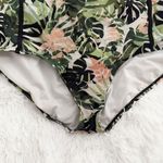 SWIMSUITS FOR ALL | High Waist Piped Swim Brief Bottoms Camo Leaves | Size 22 Black Photo 3