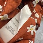 Jolie & Joy Floral Rust Cropped Women's Peasant Milkmaid Style Top Brown Size XL Photo 2