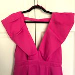 Luxxel Pink  Double Slit Open Back Puffy Sleeve Dress Size L Photo 3