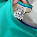 J.Crew L Swim One Piece Bikini Blue Color Block V Neck Photo 2