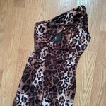 Pretty Little Thing Leopard Slinky Shoulder Cutout Midi Dress S Photo 7