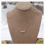 Boutique NEW Gold Howlite Bar Necklace‎ Photo 2