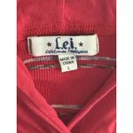 LEI Juniors L Y2K 2000s Mall‎ Ribbed Hoodie Elena Gilbert Red Deep V Purple Size L Photo 2