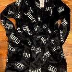 Juicy Couture  NWT luxurious BLACK&WHITE /ICONIC jc CROWN LOGO plush robe S/M Photo 3