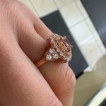 Synthetic Pink Gemstone and CZ Cocktail Ring Size 6 Photo 2