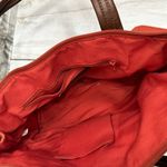 Relic  Rust Corduroy Double Handled Barrel Bag Brown Leather Straps Accents Y2K Photo 3