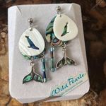 Abalone shells, dangle whale detail earrings Photo 0
