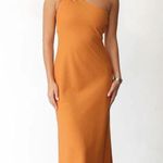 Charcoal clothing linen one shoulder dress Size 2 Photo 0