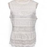 Ivory Lace Romantic Tank Top Chic Size XL Boho Classy Clean Cottage Core White Photo 0