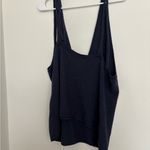 FP Beach  Size L Blue Tank Tie Adjustable Straps Womens knit top Photo 1