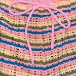 Celebrity Pink Multicolor Striped Crochet Shorts Size Large Photo 2
