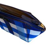Kate Spade  blue plaid checkered makeup cosmetic clutch bag Photo 8