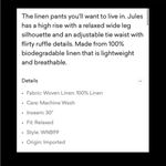 Michael Stars  Jules High-Rise Wide Leg Linen Pants - Small Photo 3