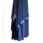 XScape  Capelet Mini Dress Navy Blue Sequin Trim Sheath Sheer Cape 2OW NWT Photo 6