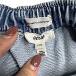 Aerie  Y2K Inspired Denim Mini Skirt Soft Lightweight Blue Women’s Size L Photo 4