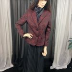 Evan Picone Elegant Women's Burgundy Brocade Blazer From Black Lable Photo 7