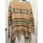 Aztec Tribal Cardigan Sweater Large Waterfall Open Front Boho Southwest Women’s Photo 5