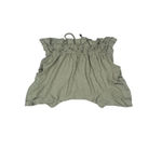 Princess Polly  jamison reid crop top khaki green tie front plunge neck ruffle 8 Photo 4