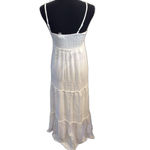 Jessica Simpson  Large white Maxi Dress Beach Wedding Lined Lace Ruffles Photo 2