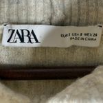 ZARA  Oversized Crop Wool Blend Long Sleeve Stretch Knit Hoodie Sweater S Cream Photo 6