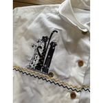 Cats Women Button Down Shirt No Brand Embroidered Size Measured Kitty Artsy White Photo 5