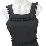 ZARA Black Pom Poms Sleeveless Backless Pinafore Tunic Mini A-Line Dress Size XS Photo 2