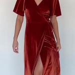 Baltic Born Meghan Terracota Velvet Wrap Maxi Dress Photo 0