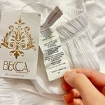 Becca Strapless Crinkled Wide Leg Jumpsuit in White Size S NWT Photo 7