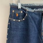 U.S. Polo Assn. Y2K DARKWASH U.S. POLO ASSOC.‎ JEANS CO STUDDED DISTRESSED FLARE JEANS Photo 3