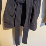 James Perse Standard  Charcoal Gray Sherpa Collar Tie Front Cardigan M Photo 8