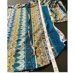 Chenault Boho Blouse Top Womens M Scoop Tie Neck Bell Sleeves Paisley Colorful Size M Photo 6