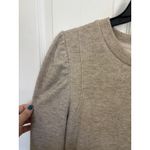 Evereve Stacy Heather Pullover Size XS Oatmeal Ultra Soft Pleated Puff Neutral Photo 3