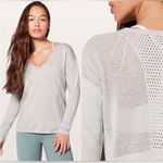 Lululemon light gray long sleeve v-neck top Photo 0