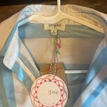 Umgee  Light Blue-White Stripped Blouse Photo 3