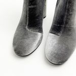 ALDO  Cassydie Dark Gray Velour Metallic Block Heel Almond Toe Side Zipper Boots Photo 7