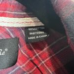 Miss Me  Womens Plaid Flannel Shirt Red Navy Long Sleeve Button Up Size S Photo 3