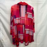 Susan Graver women's pink red colorblock mesh lightweight open cardigan large Photo 6