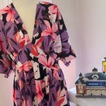 Women’s boutique floral boho split thigh maxi dress size XL Pink Photo 3