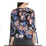 Free People Keeping On Medium floral Twisted Front Hem Knit Top dolman sleeve Photo 11