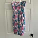 Vineyard Vines  Ocean Life Coral Fish Empire Waist Strapless Dress Size‎ 0 Photo 2