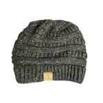 C.C Trendy Warm Chunky Soft Stretch Cable Knit Beanie Skully black speckled Photo 0