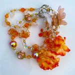 Handmade 🧡Luxury Bag/Phone Chain Charm/Keychain Triple-Layer Flowers Fancy Crystal Beads Photo 4