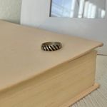 Silver Black Zebra Stripe Neutral Ring Band “Bindi” Twisted Masculine Grunge Jewelry Photo 0