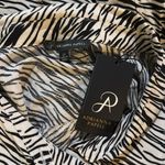 Adrianna Papell Printed Soft Crepe Woven Button Front Top - Zebra Photo 5