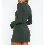 White Fox Boutique  Live In The Moment Long Sleeve Mini Dress Dark Green Photo 2